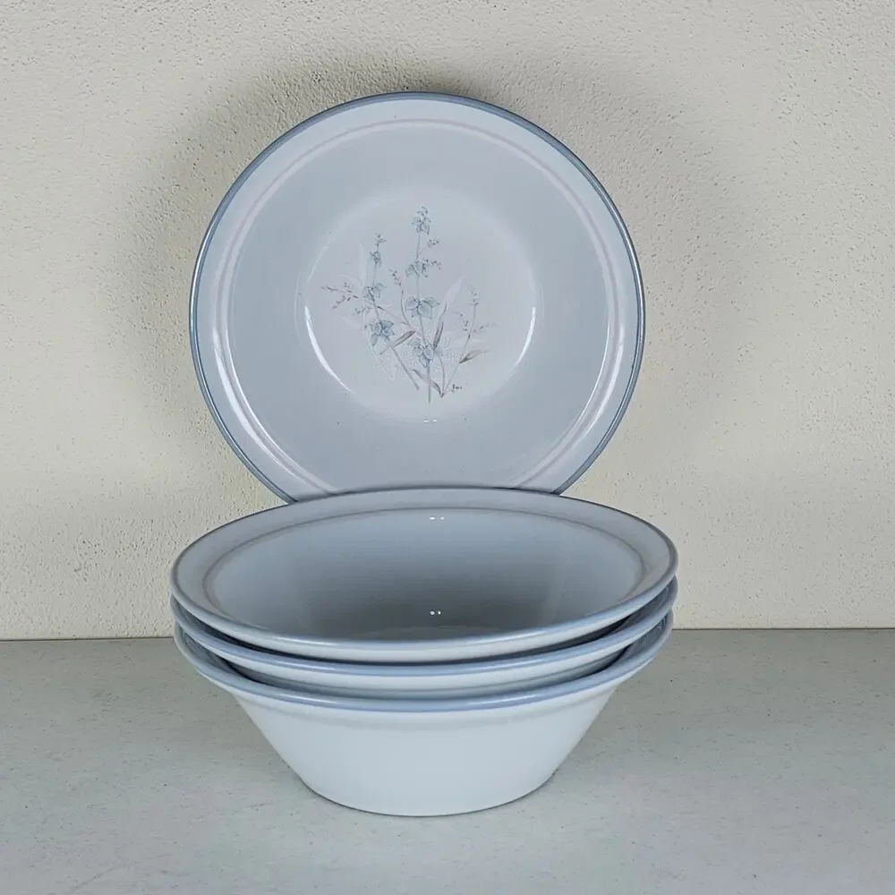 Set of 4‎ Noritake Stoneware Woodstock 8354 Cereal Bowls 6 1/2